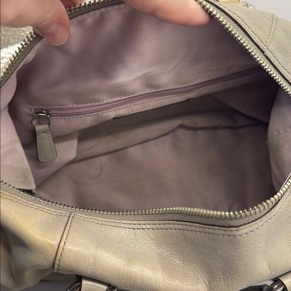 Coach Madison Sabrina 12937 Taupe Pebbled Leather Satchel Crossbody Bag - Picture 4 of 9